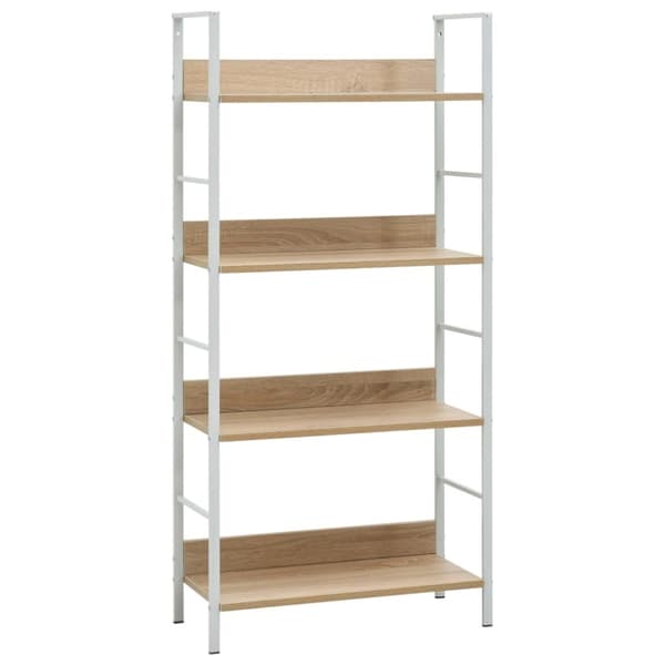 vidaXL Bogreol/reol 60x27,6x124,5 cm 4 hylder konstrueret træ egetræsfarve change