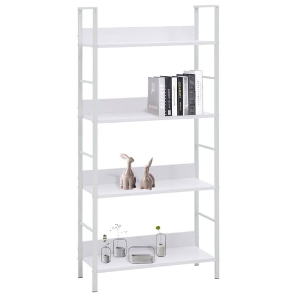 vidaXL Bogreol/reol med 3 hylder 60x27,6x124,5 cm konstrueret træ hvid change