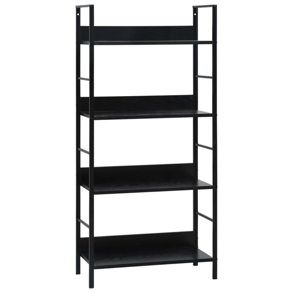 vidaXL Bokhylla 4 hyllplan svart 60x27,6x124,5 cm spånskiva