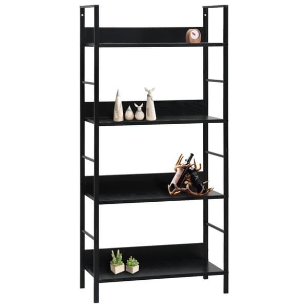 vidaXL Bogreol/reol med 4 hylder 60x27,6x124,5 cm konstrueret træ sort change