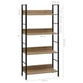 Miniatyrbilde 7 av 7: vidaXL Bokhylle 4 lag eik 60x27,6x124,5 cm konstruert tre