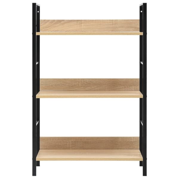 vidaXL Bogreol/reol med 3 hylder 60x27,6x90,5 cm konstrueret træ egetræ change