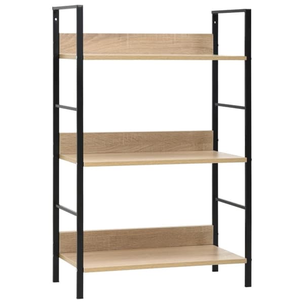 vidaXL Bogreol/reol med 3 hylder 60x27,6x90,5 cm konstrueret træ egetræ change