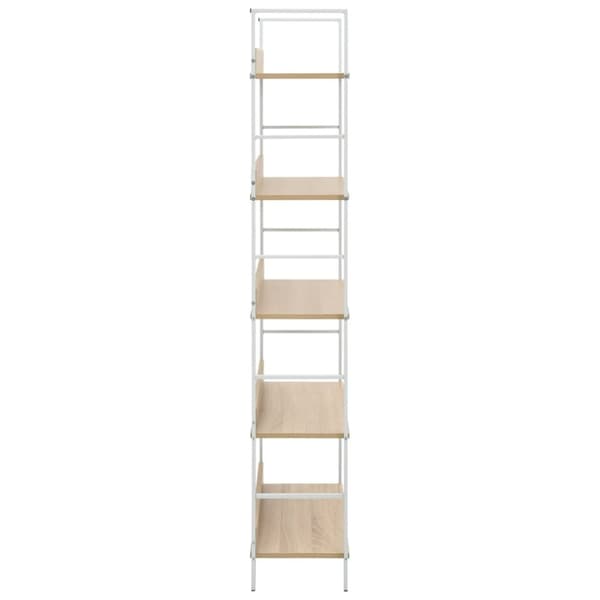vidaXL Bogreol/reol 60x27,6x158,5 cm 5 hylder konstrueret træ egetræsfarvet change
