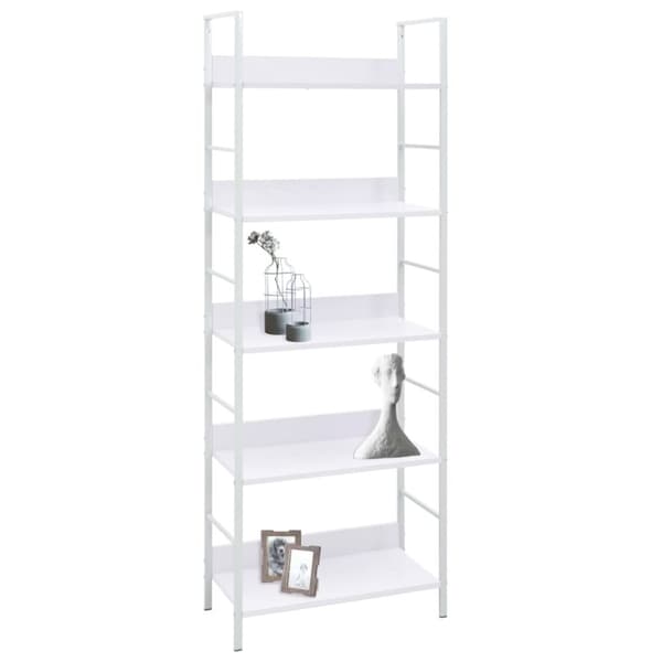 vidaXL Bogreol/reol med 5 hylder 60x27,6x158,5 cm konstrueret træ hvid change
