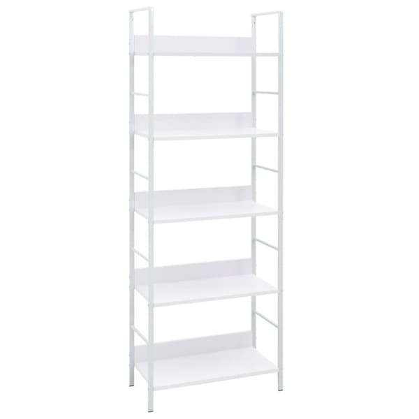 vidaXL Bogreol/reol med 5 hylder 60x27,6x158,5 cm konstrueret træ hvid change