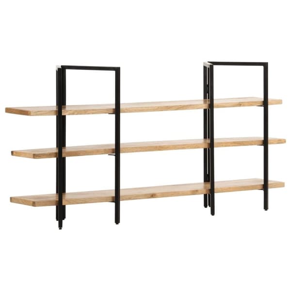 vidaXL Bokhylla med 3 hyllplan 160x31x80 cm massivt mangoträ
