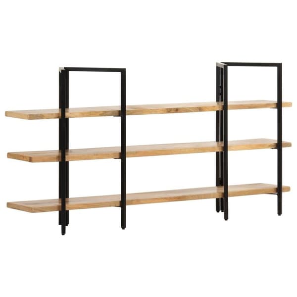vidaXL Bokhylla med 3 hyllplan 160x31x80 cm massivt mangoträ