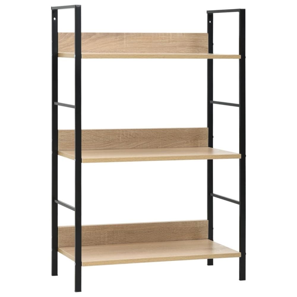 vidaXL Bokhylla 3 hyllor ek 60x27,6x90,5 cm spånskiva