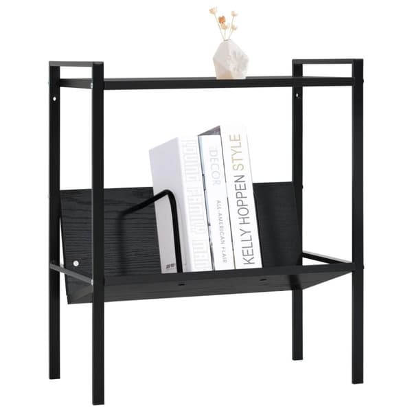 vidaXL Bogreol/reol med 2 hylder 52x28x59 cm konstrueret træ sort change