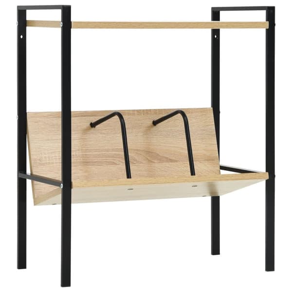 vidaXL Bokhylle 2 lag svart og eik 52x28x59 cm sponplate