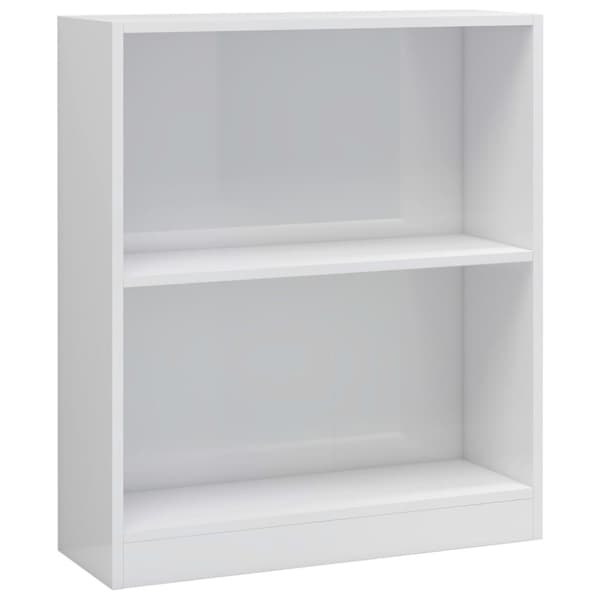 vidaXL Bogreol/reol 60x24x76 cm konstrueret træ hvid højglans change