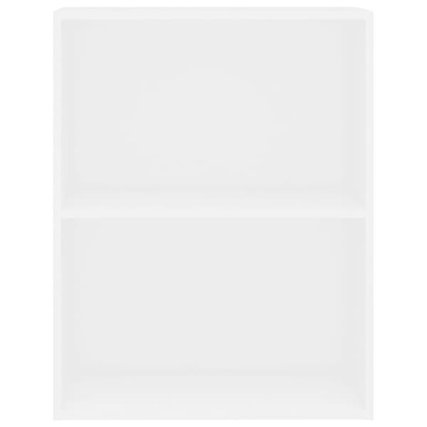 vidaXL Bogreol/reol med 2 hylder 60 x 30 x 76,5 cm spånplade hvid change