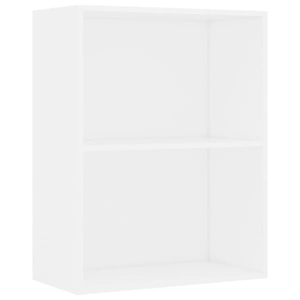 vidaXL Bogreol/reol med 2 hylder 60 x 30 x 76,5 cm spånplade hvid change