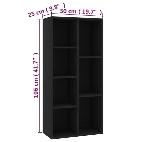 vidaXL bogreol 50x25x106 cm konstrueret træ sort