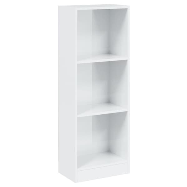vidaXL Bogreol/reol med 3 hylder 40x24x109 cm konstrueret træ hvid højglans change