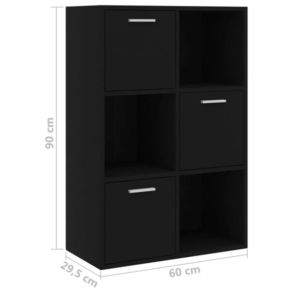 vidaXL opbevaringsreol 60 x 29,5 x 90 cm spånplade sort