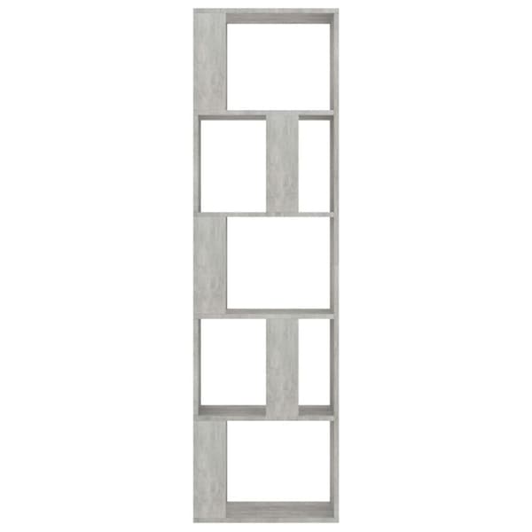 vidaXL Bokhylla/Rumsavdelare betonggrå 45x24x159 cm spånskiva
