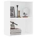 Miniatyrbilde 3 av 9: vidaXL Bokhylle 2 nivåer hvit 60x30x76,5 cm sponplate
