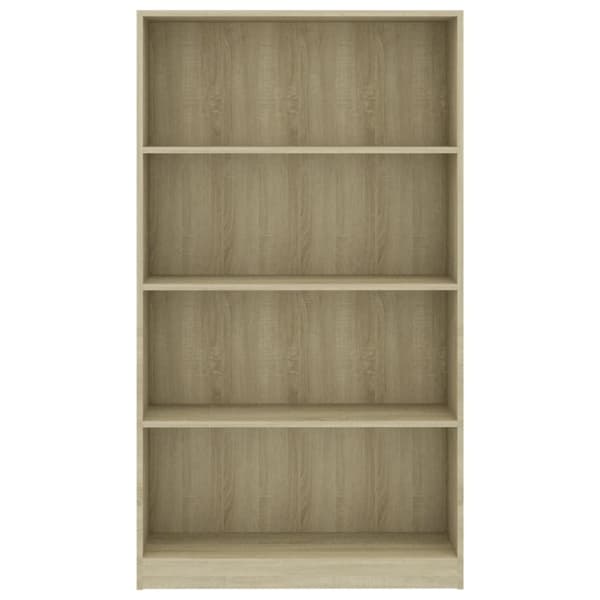 vidaXL Bogreol/reol med 4 hylder 80x24x142 cm konstrueret træ sonoma-eg change