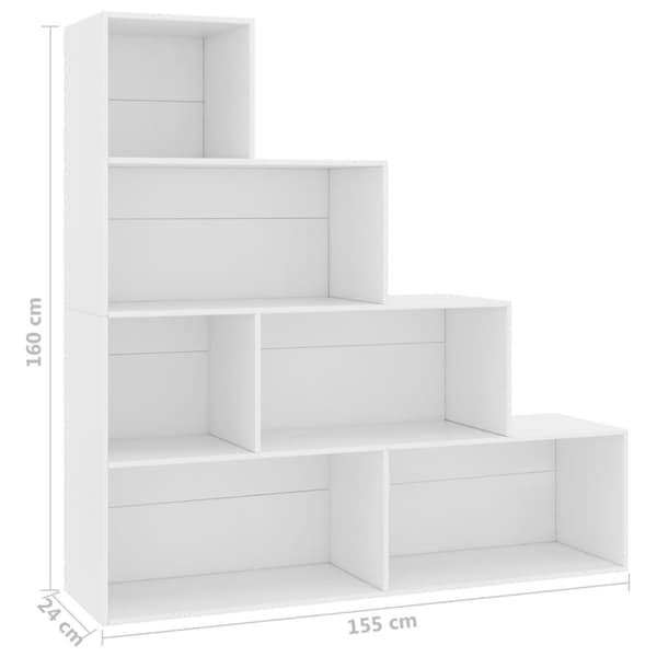 vidaXL Bokhylla/rumsavdelare vit 155x24x160 cm konstruerat trä