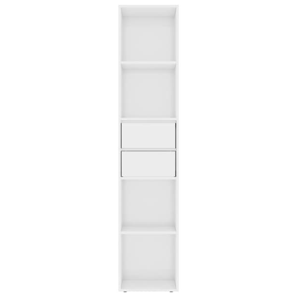 vidaXL Bokhylle høyglans hvit 36x30x171 cm konstruert tre