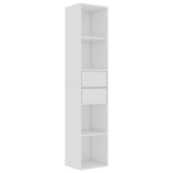 vidaXL Bokhylle høyglans hvit 36x30x171 cm konstruert tre