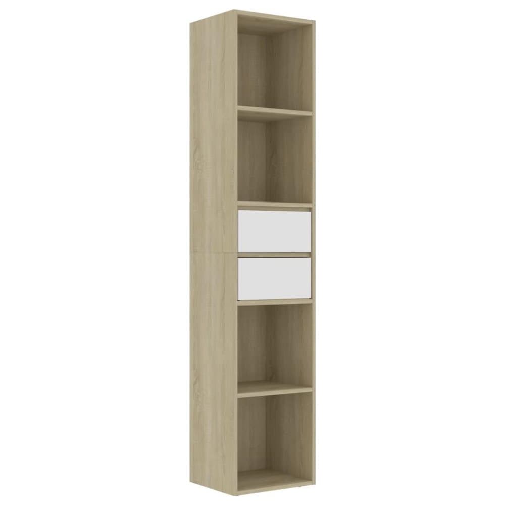 vidaXL bogreol 36x30x171 cm spånplade hvid og sonoma-eg