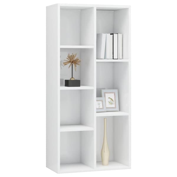 vidaXL Reol 50x25x106 cm spånplade højglans hvid