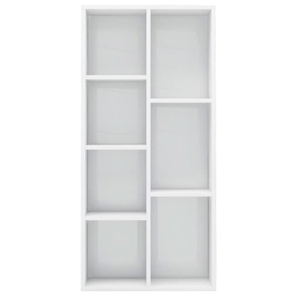 vidaXL Reol 50x25x106 cm spånplade højglans hvid
