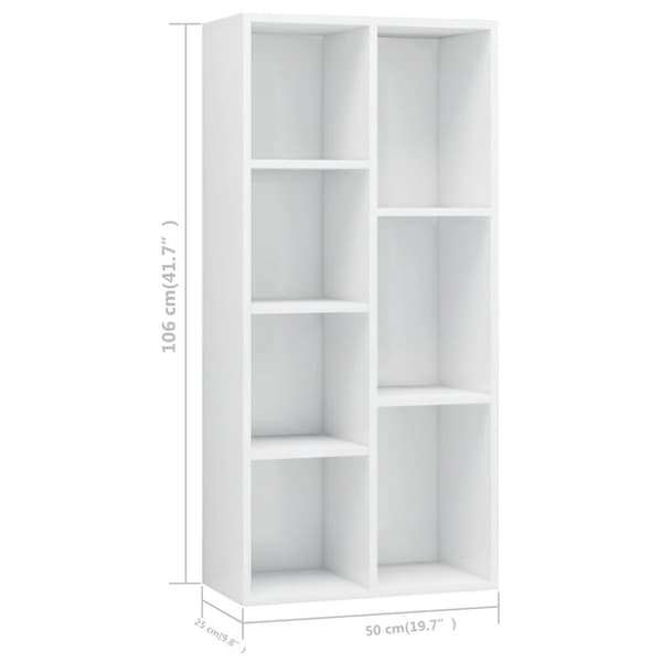 vidaXL Reol 50x25x106 cm spånplade højglans hvid