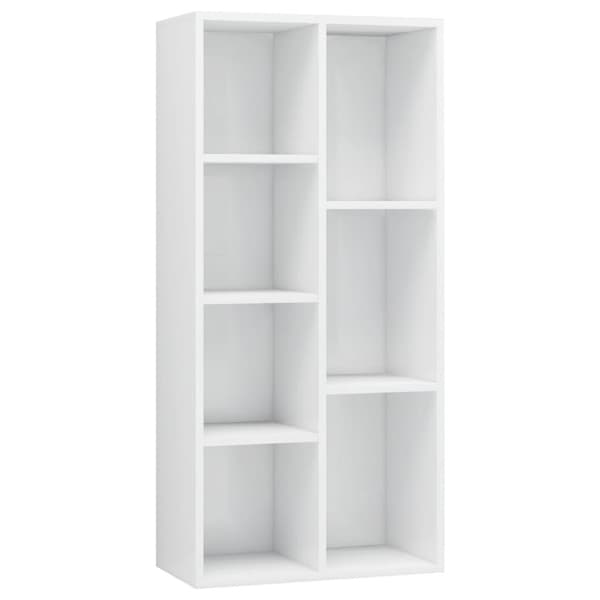 vidaXL Reol 50x25x106 cm spånplade højglans hvid