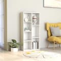 Miniatyrbild 7 av 8: vidaXL Bokhylla vit högglans 50x25x106 cm spånskiva