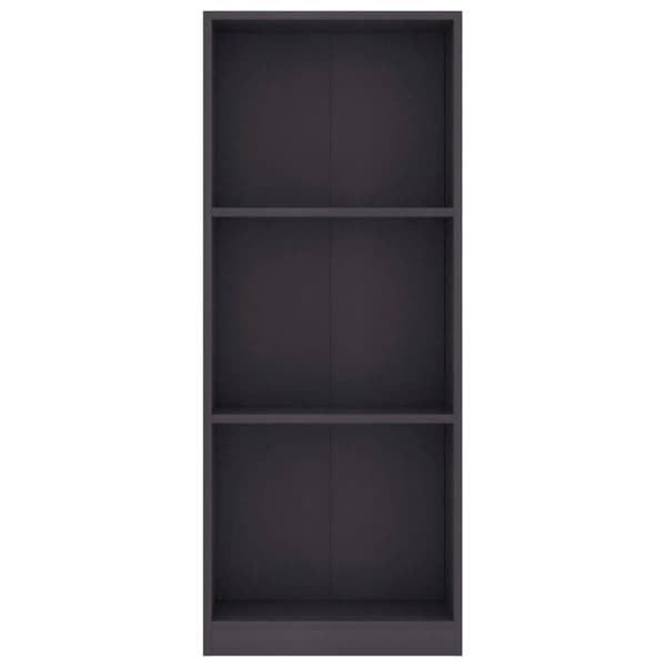 vidaXL 3-tasoinen kirjahylly harmaa 40x24x109 cm tekninen puu