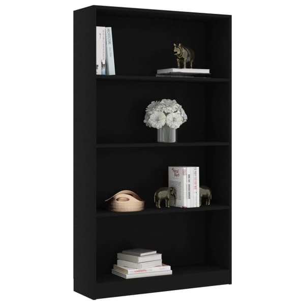 vidaXL Bogreol/reol med 4 hylder 80x24x142 cm konstrueret træ sort change