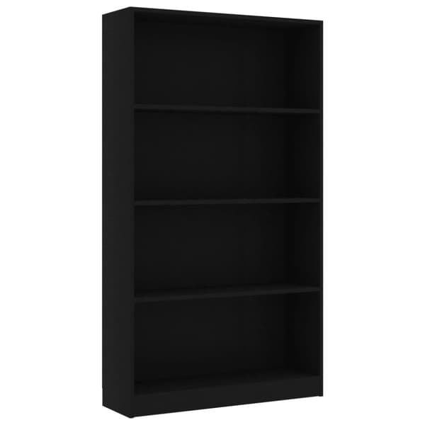 vidaXL Bogreol/reol med 4 hylder 80x24x142 cm konstrueret træ sort change
