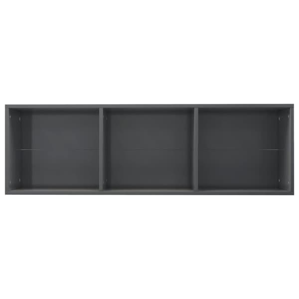 vidaXL Bokhylla/TV-bänk grå högglans 36x30x114 cm spånskiva