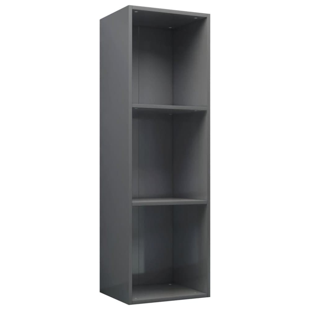 vidaXL Bokhylla/TV-bänk grå högglans 36x30x114 cm spånskiva