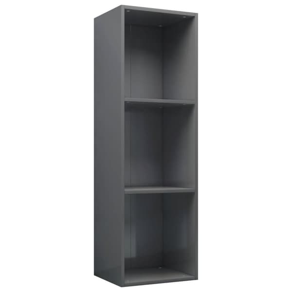 vidaXL Bokhylla/TV-bänk grå högglans 36x30x114 cm spånskiva