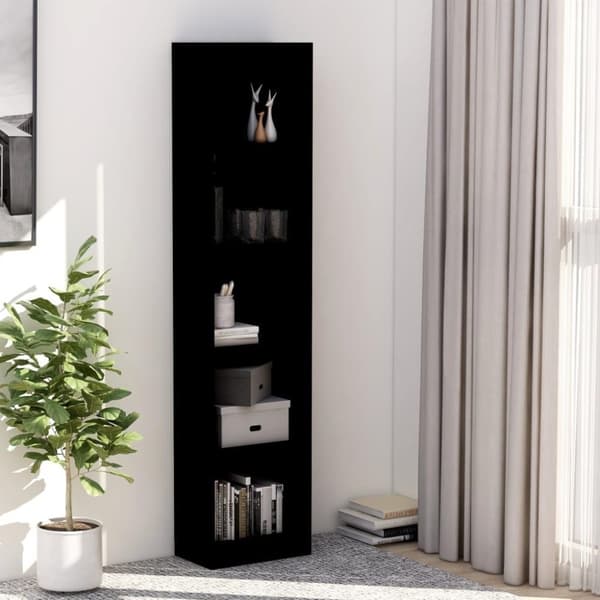 vidaXL Bogreol/reol med 5 hylder 40 x 24 x 175 cm spånplade sort change