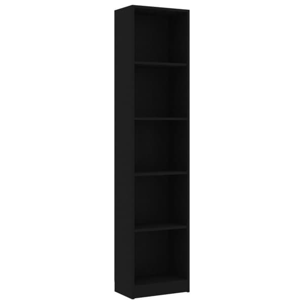 vidaXL Bogreol/reol med 5 hylder 40 x 24 x 175 cm spånplade sort change