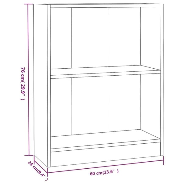 vidaXL Bokhylla sonoma-ek 60x24x76 cm konstruerat trä