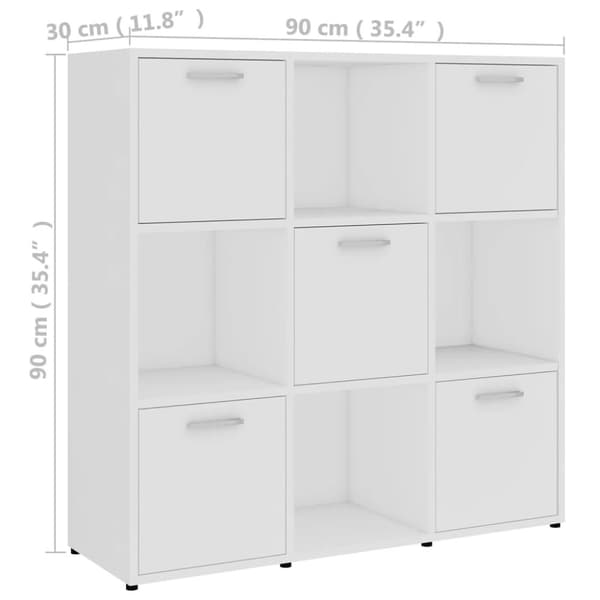 vidaXL Reol 90x30x90 cm spånplade hvid