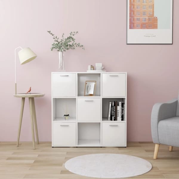vidaXL Reol 90x30x90 cm spånplade hvid