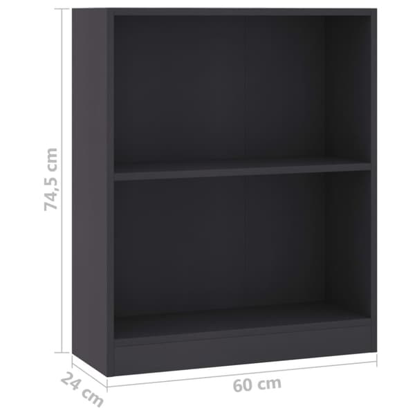vidaXL Bokhylle grå 60x24x76 cm konstruert tre