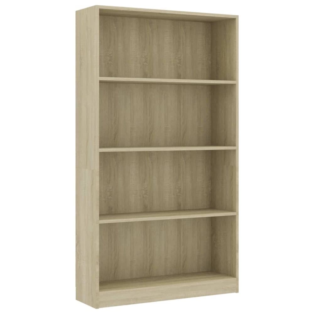 vidaXL Bokhylla 4 hyllor sonoma-ek 80x24x142 cm spånskiva
