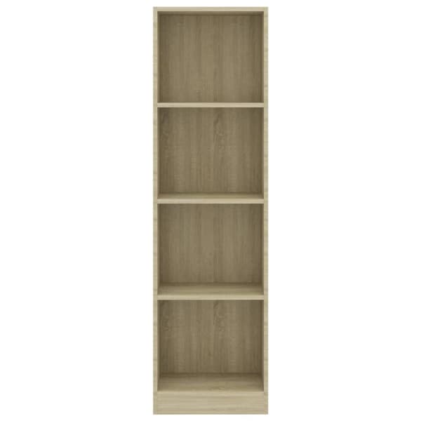 vidaXL Bogreol/reol med 4 hylder 40x24x142 cm konstrueret træ sonoma-eg change