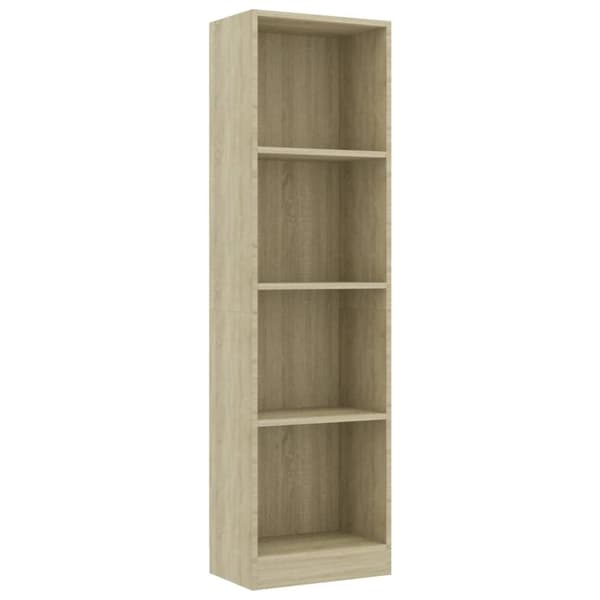 vidaXL Bogreol/reol med 4 hylder 40x24x142 cm konstrueret træ sonoma-eg change