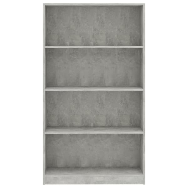 vidaXL Bogreol/reol med 4 hylder 80x24x142 cm konstrueret træ betongrå change