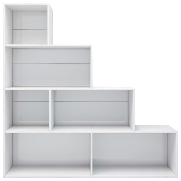 vidaXL Bogreol/reol/rumdeler 155 x 24 x 160 cm spånplade hvid højglans change